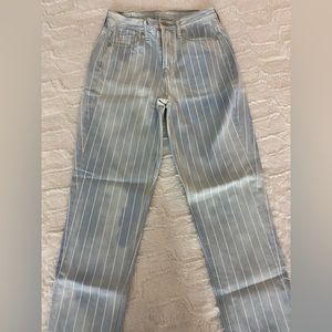 Striped American Eagle mom jeans